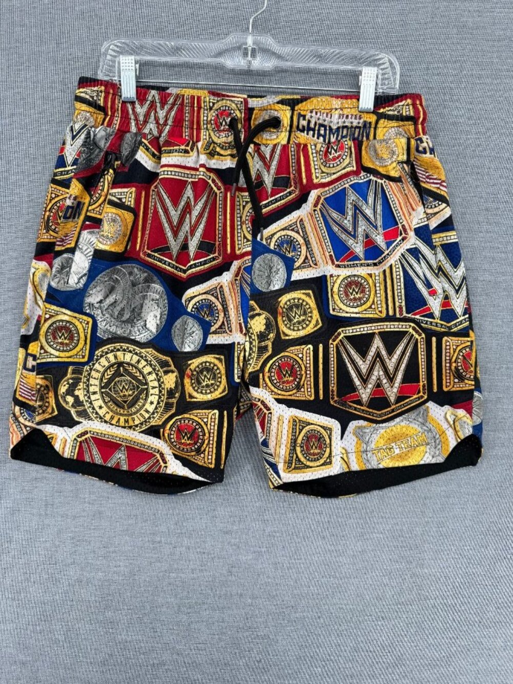 Shoe Palace x WWE Champion Ship Belt Shorts Mens L 7" Drawstring